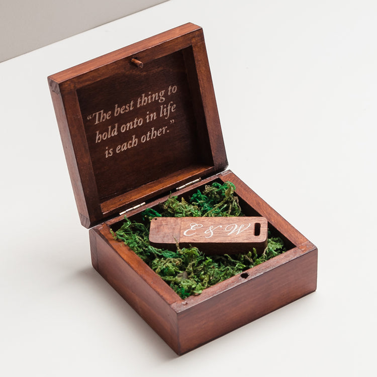Personalized Wooden USB Flash Drives with Box
