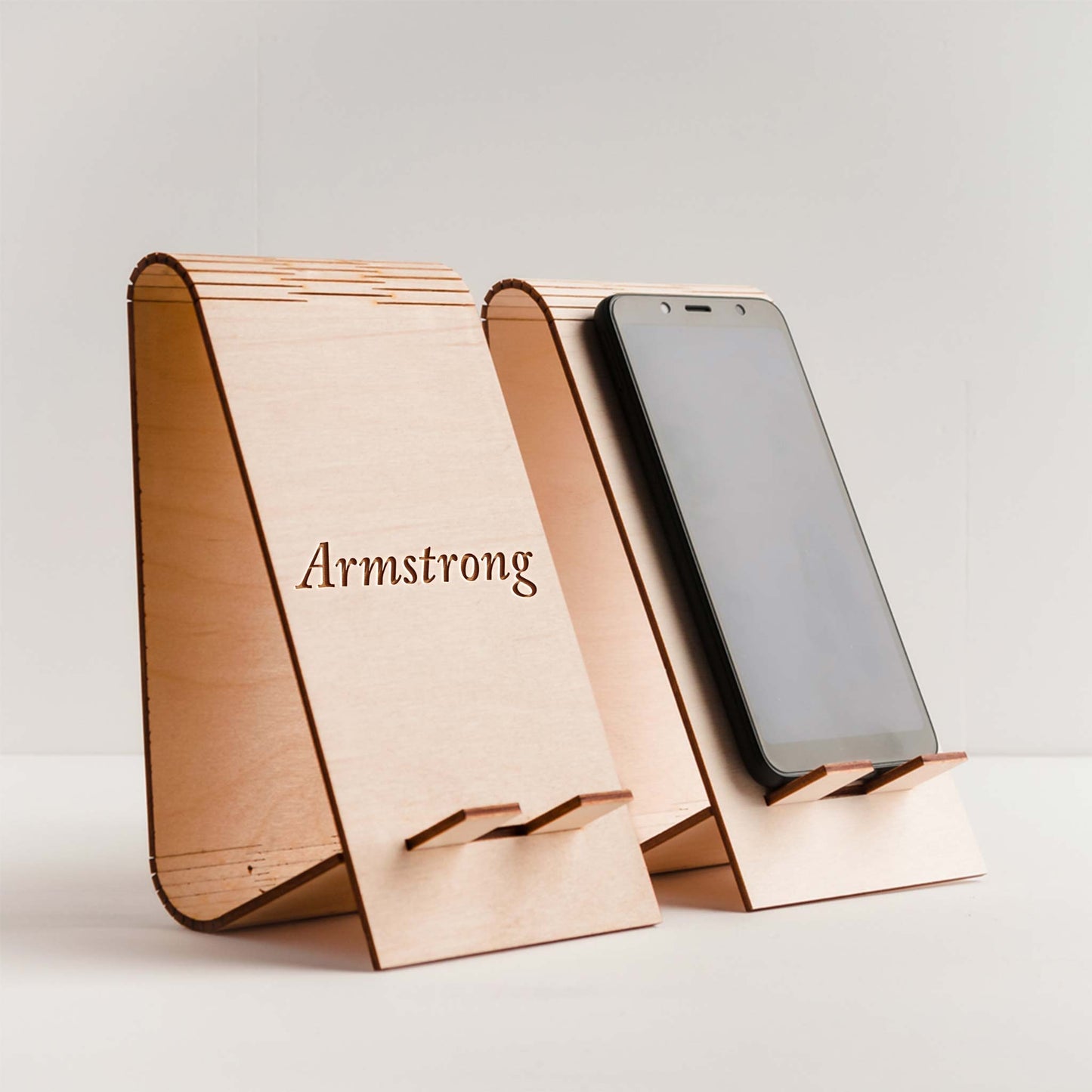 Engraved phone stand