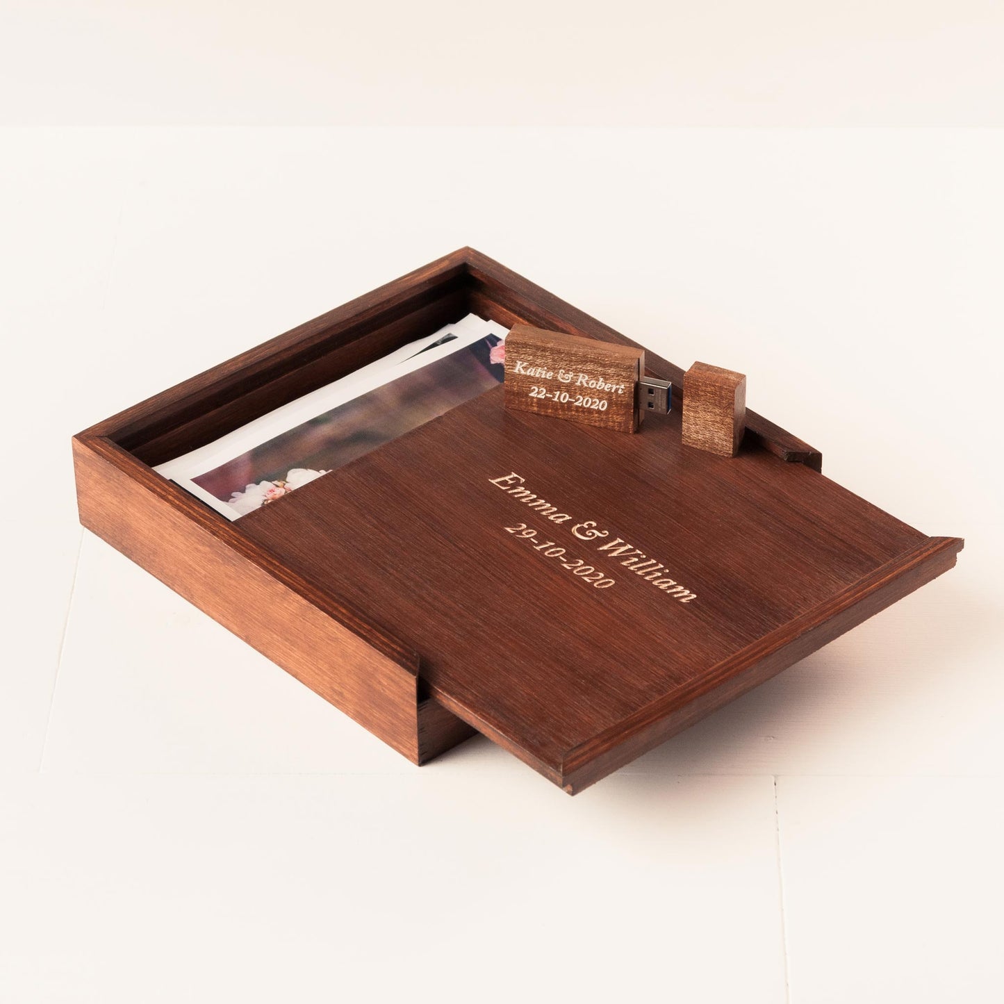 Handmade Walnut Storage Box for Photos