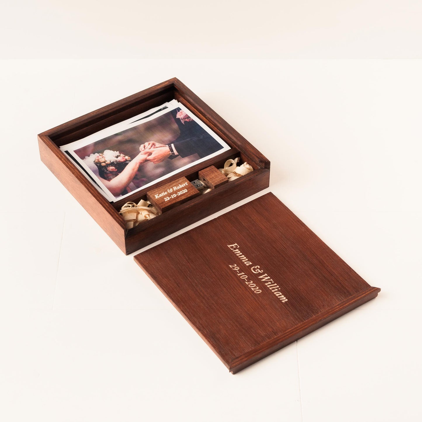 Handmade Walnut Storage Box for Photos