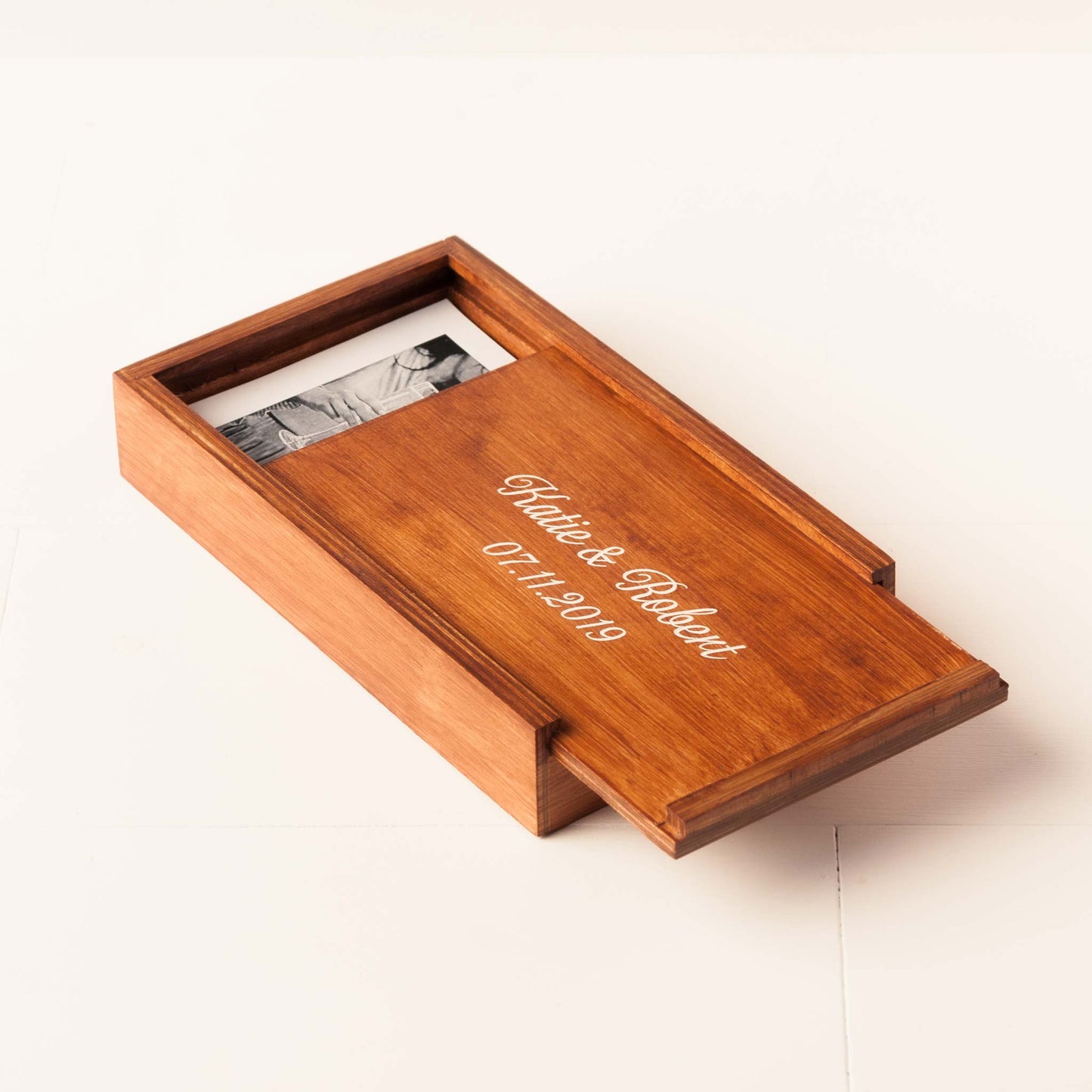 Vintage Rustic Style Wooden USB Photo Box