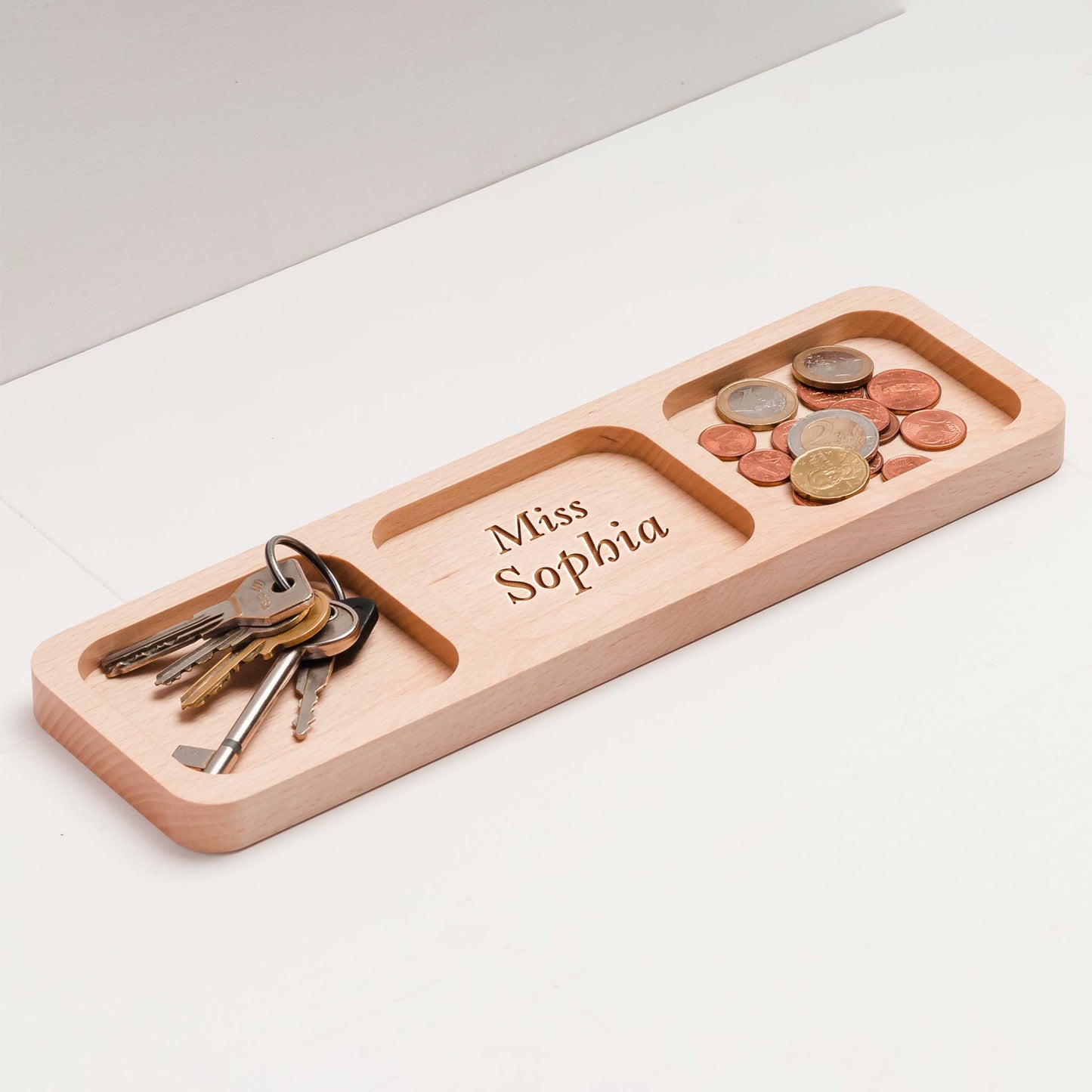 Engraved wooden tray