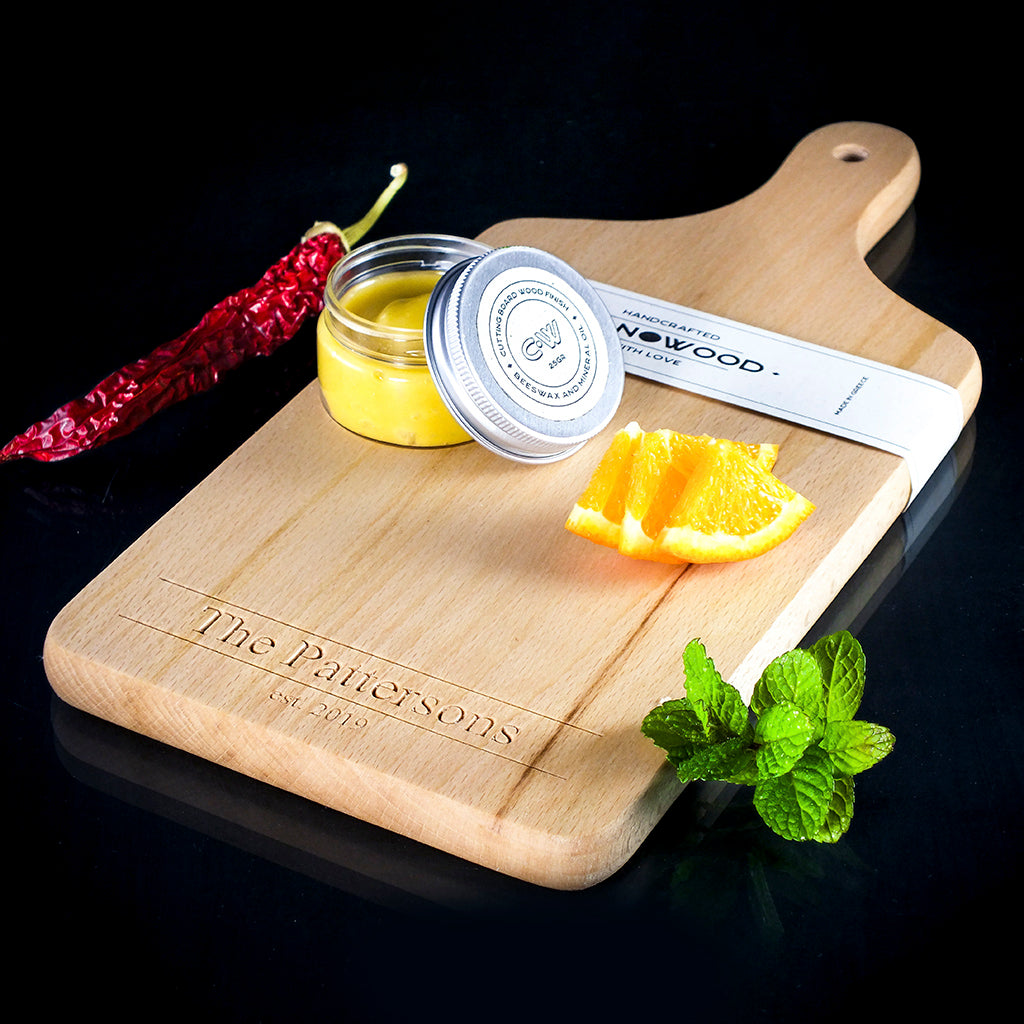 Charcuterie Board with Beech Wood - Names Serif Fonts Engraved