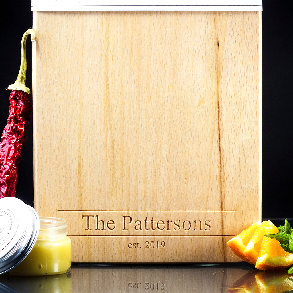 Charcuterie Board with Beech Wood - Names Serif Fonts Engraved