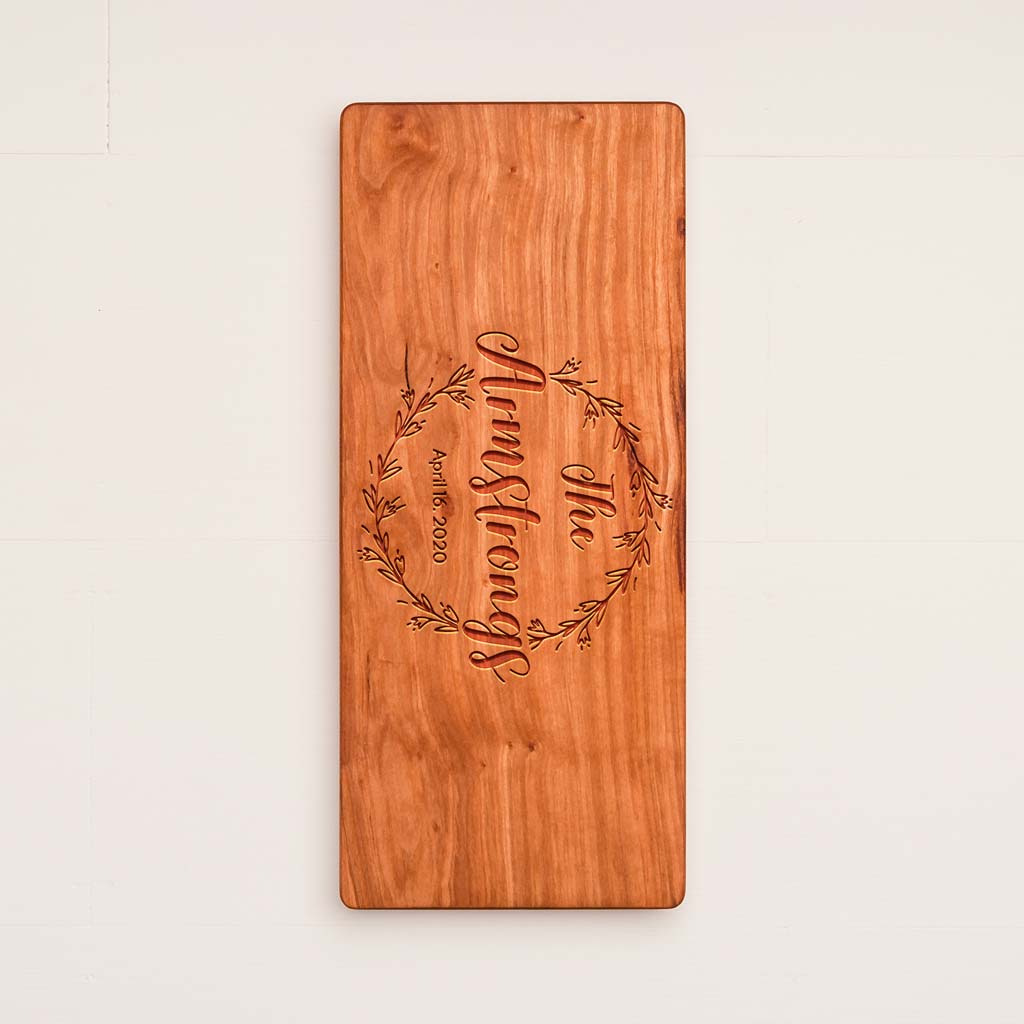 Custom Cheese Board with Wreath Engraving