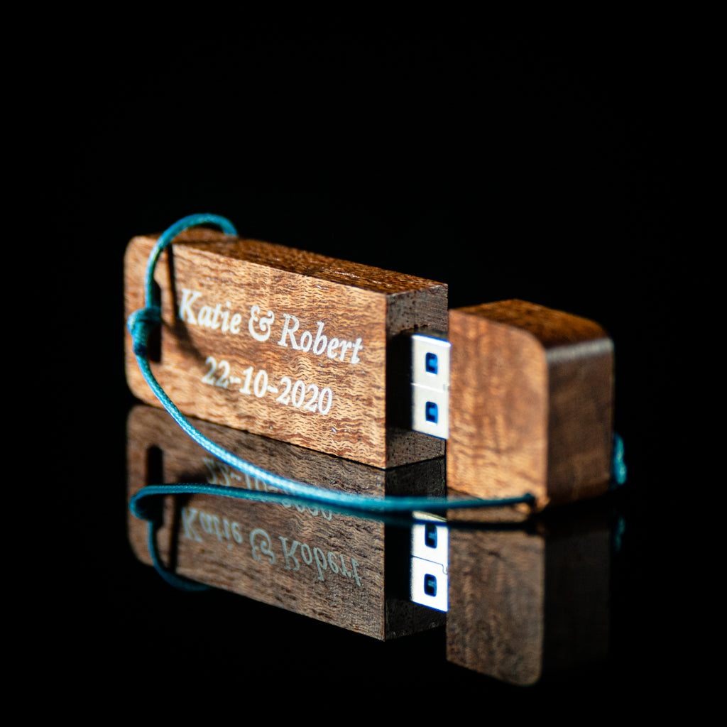 laser engraved handcrafted USB drive
