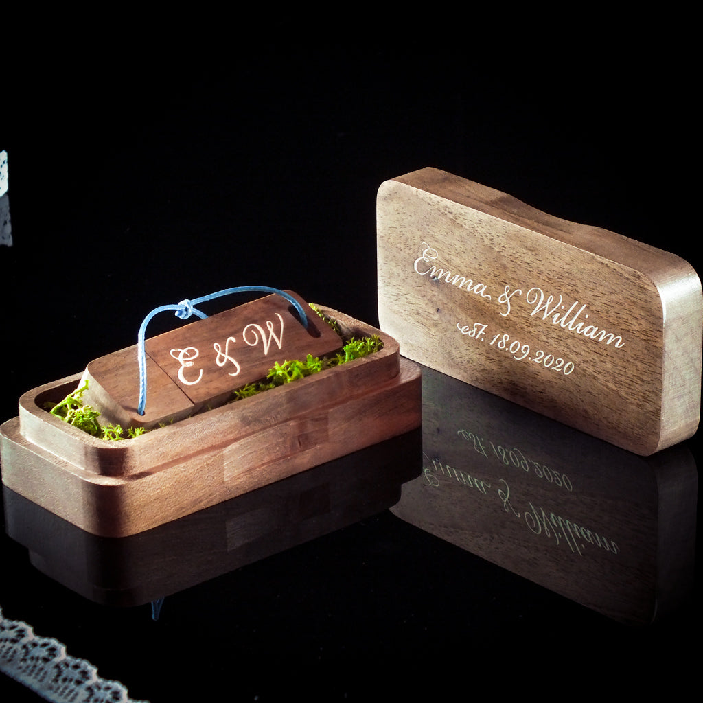 Custom Wood USB Flash Drive with Packaging