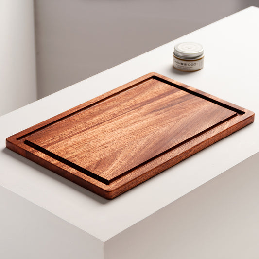 Mahogany Wood Cutting Board with Juice Groove