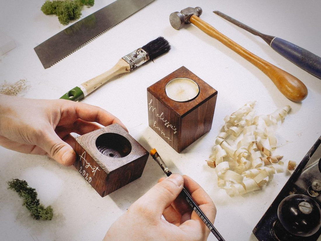 Personalized Wooden Tea Light Holder