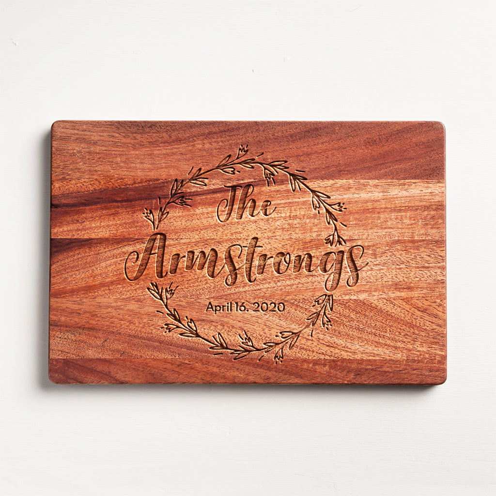 Personalised mahogany cutting board