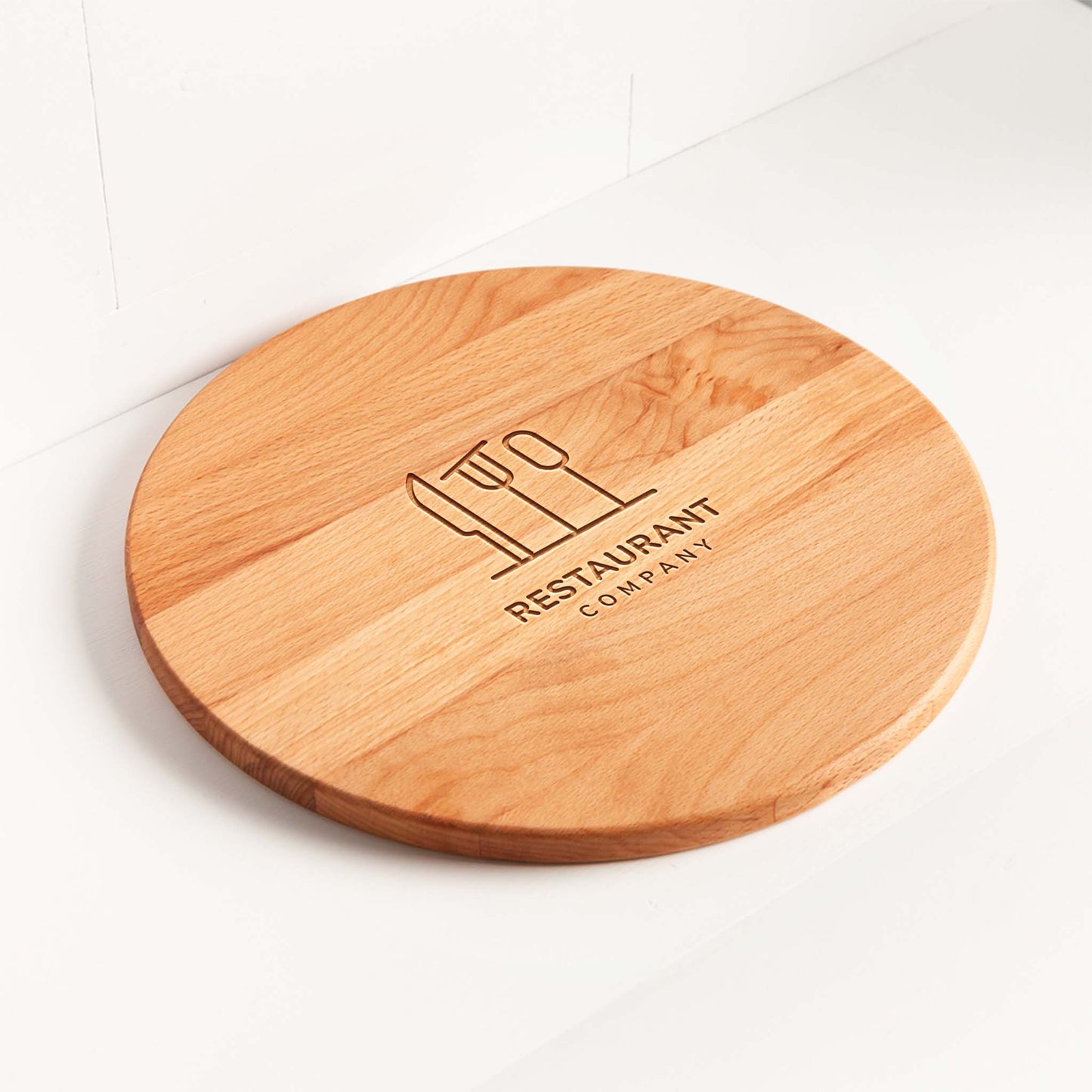 Custom engraved pizza serving board.