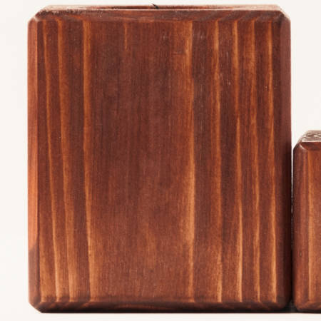 Personalized Wooden Tea Light Holder - Set of 2 - Walnut Finish mockup