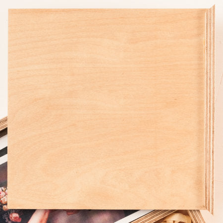 Scatola portafoto quadrata personalizzata con coperchio - Finitura naturale - Fat USB mockup