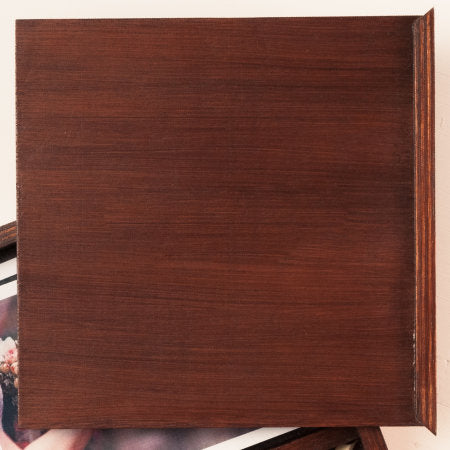 Personalized Square Photo Box with Lid - Walnut Finish - Fat USB mockup