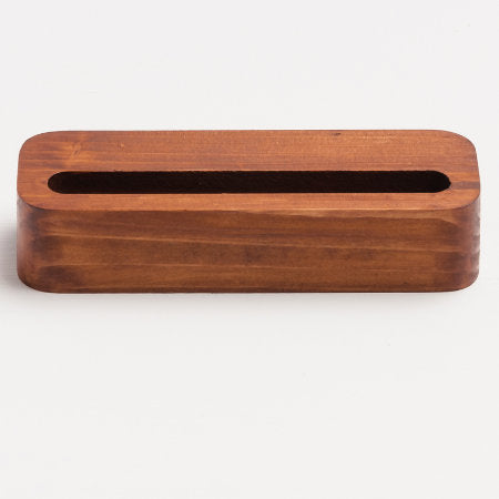 Business Card Holder for Desk Personalized - Pine Wood and Walnut Finish mockup