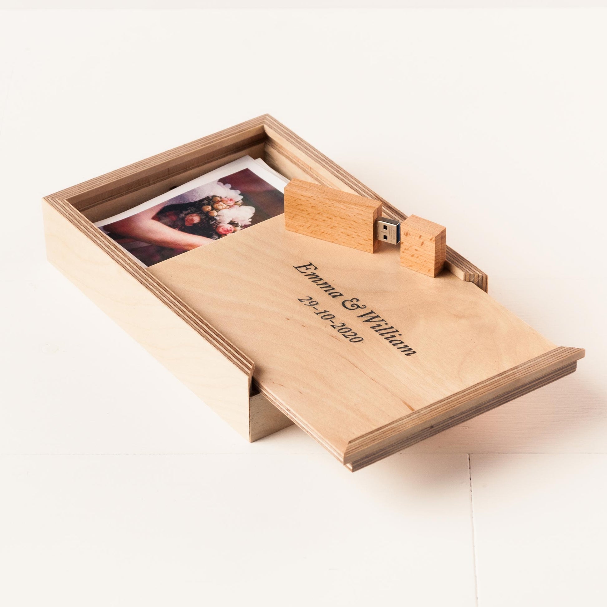 Wooden USB Storage Box