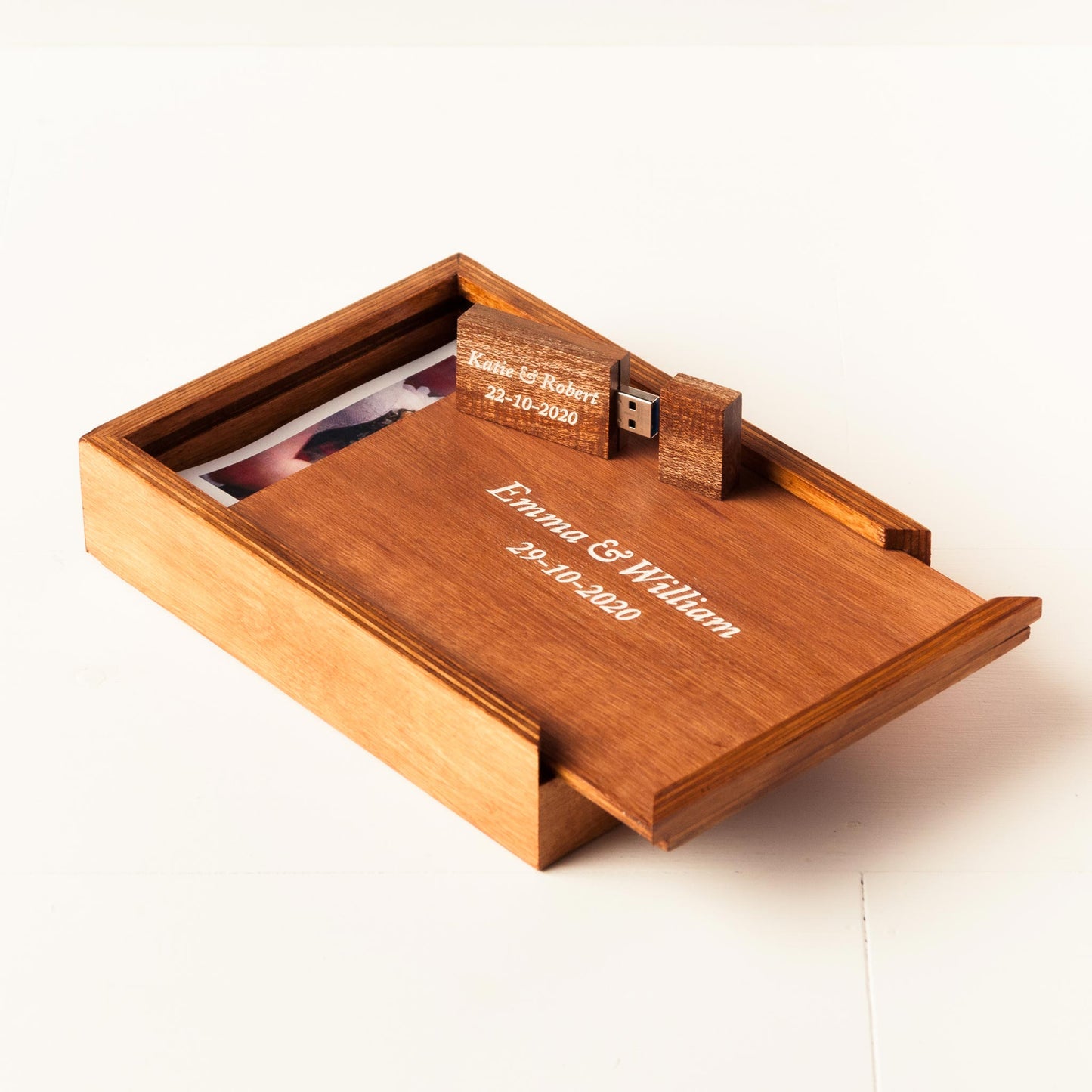 Personalisierte Fotobox mit Deckel – Vintage-Stil