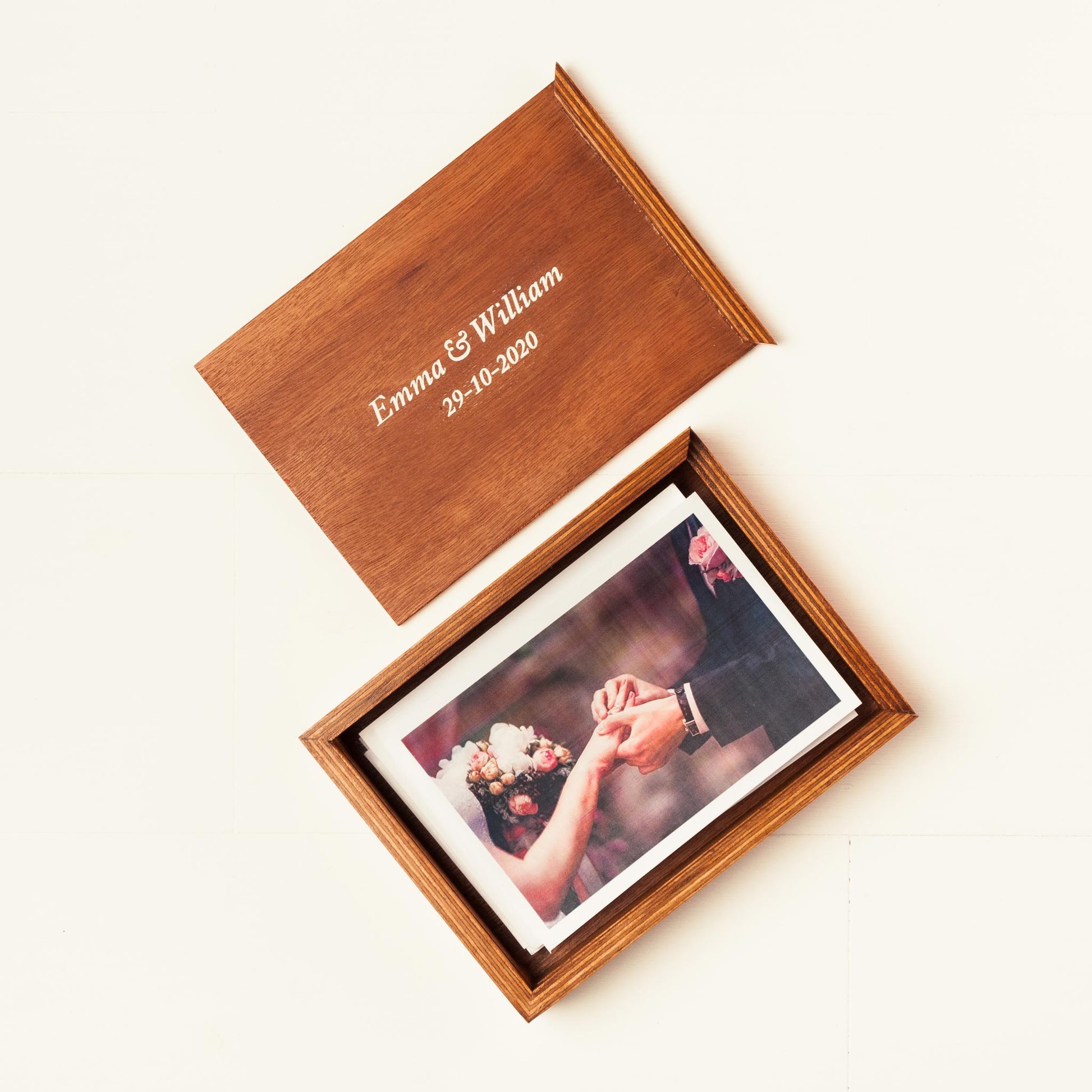 Vintage Rustic Style Photo Box with Personalized USB