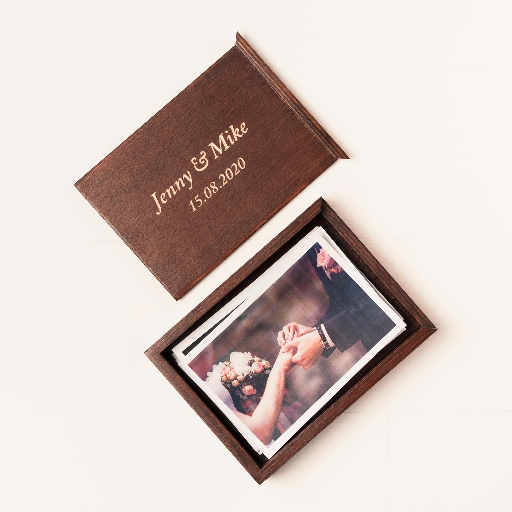 Personalized Photo Box - Walnut Finish - Fat USB | Cyanowood