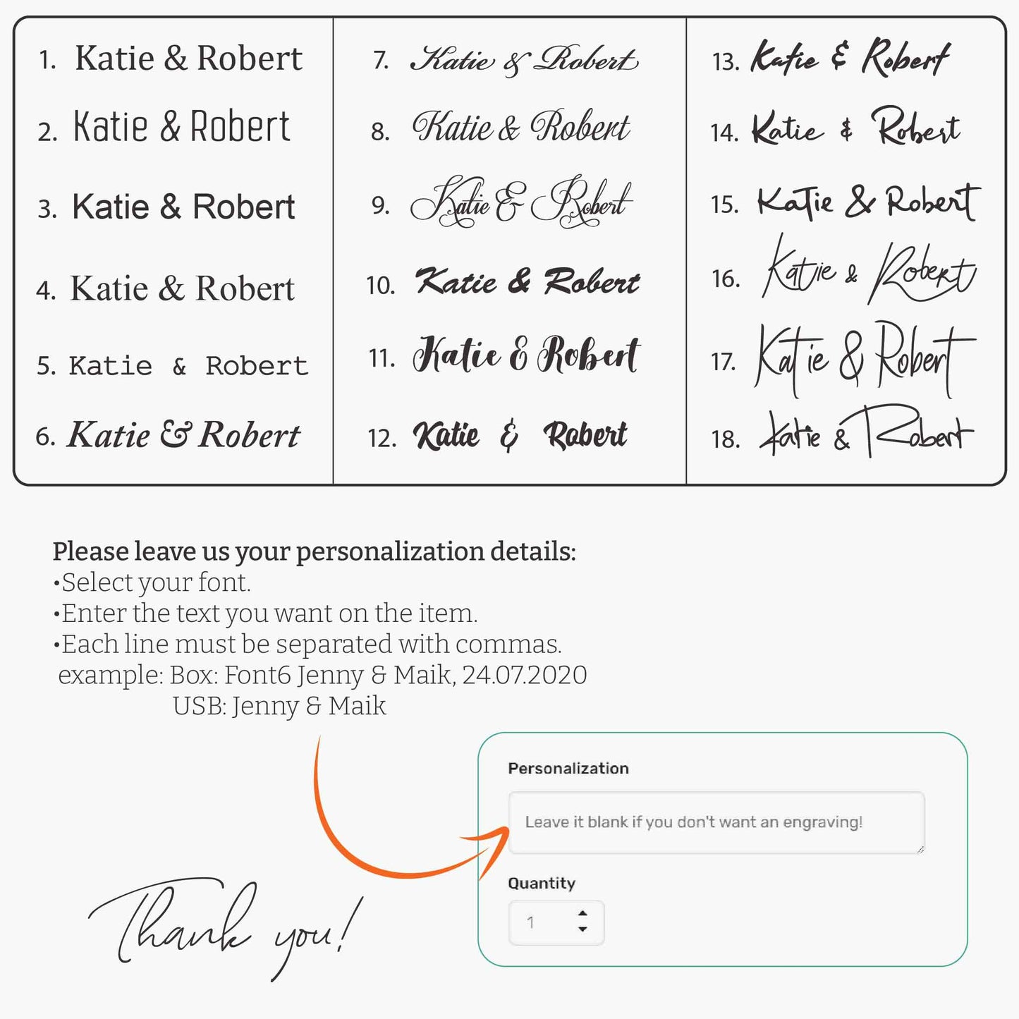 Personalization fonts for wooden valet tray