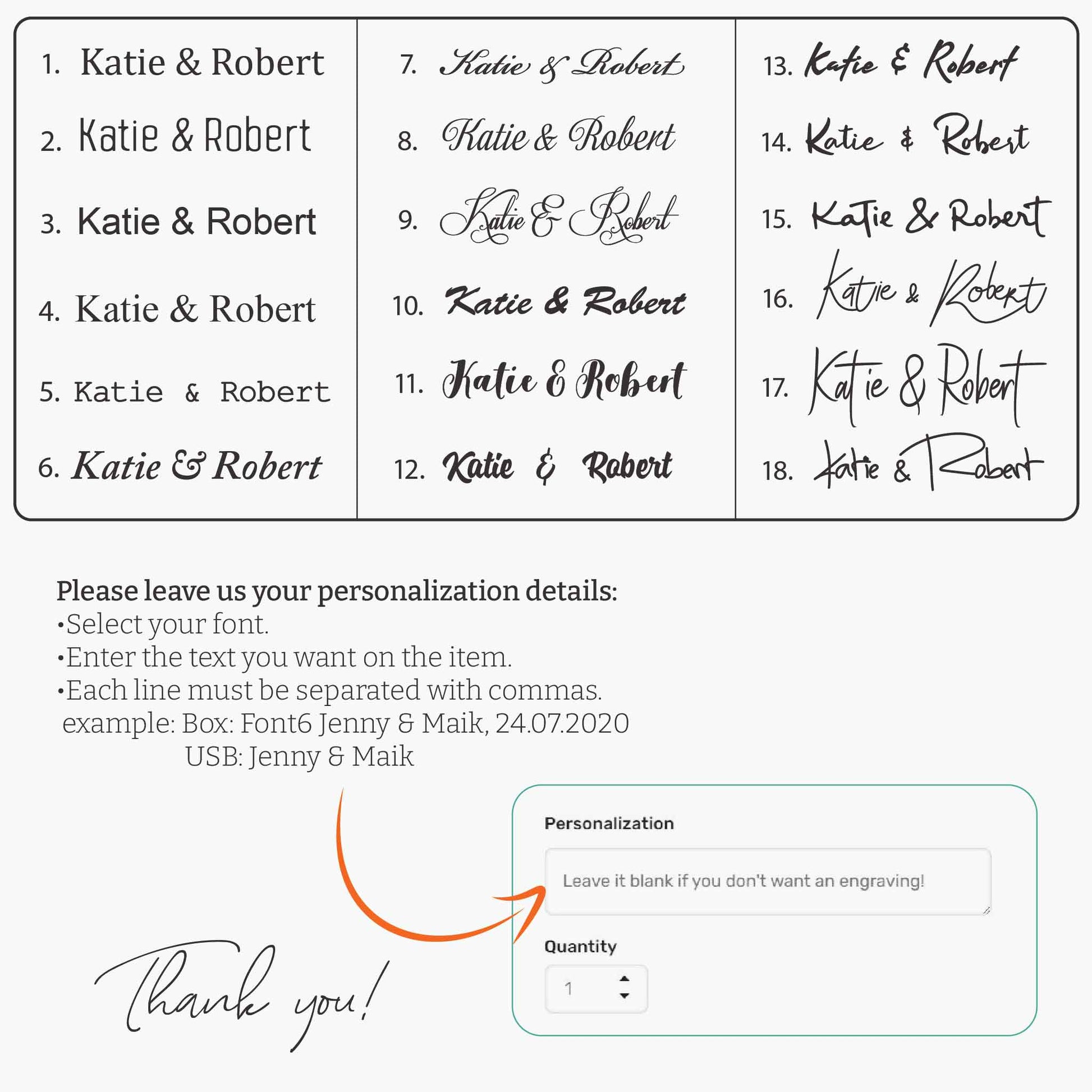 Personalization fonts for wooden valet tray