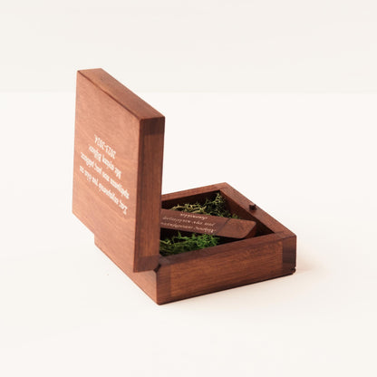 Wooden USB box - Walnut Finish - Personalized Engrave