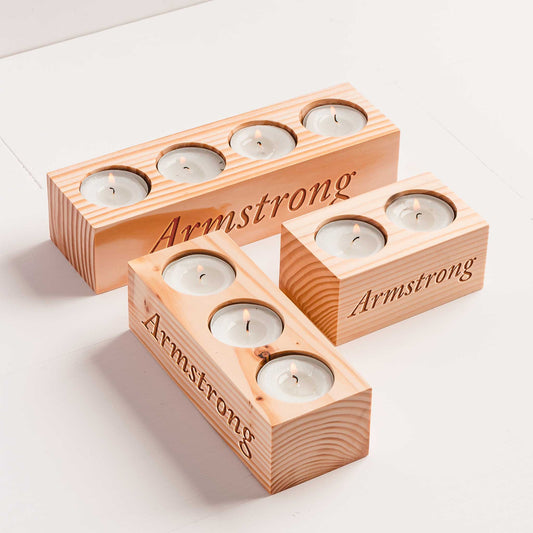 Wooden Candle Holders Set