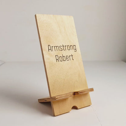 Wooden Phone Stand - Natural Finish - Personal Text Engrave