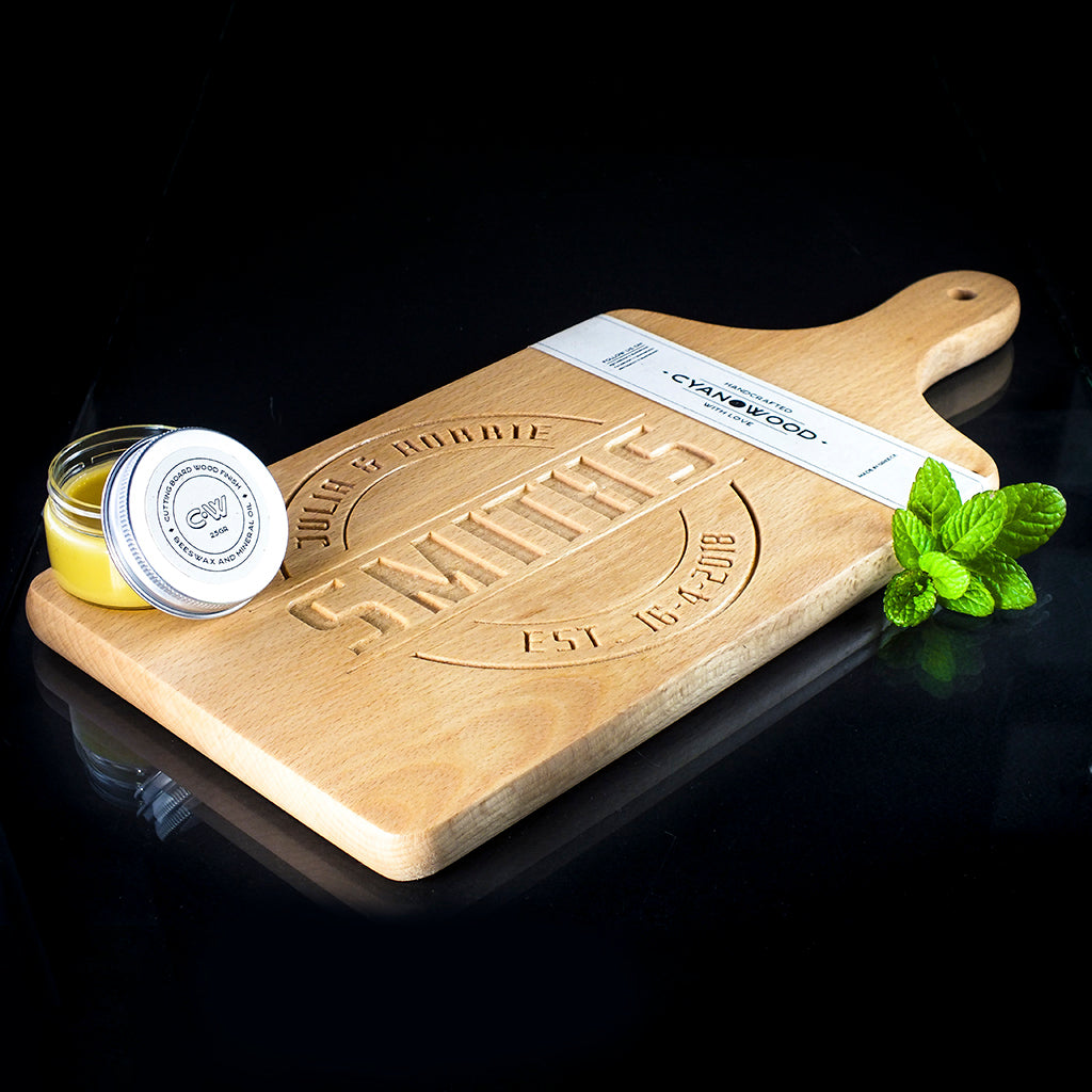 Engraved Retro Design Cheese Platter