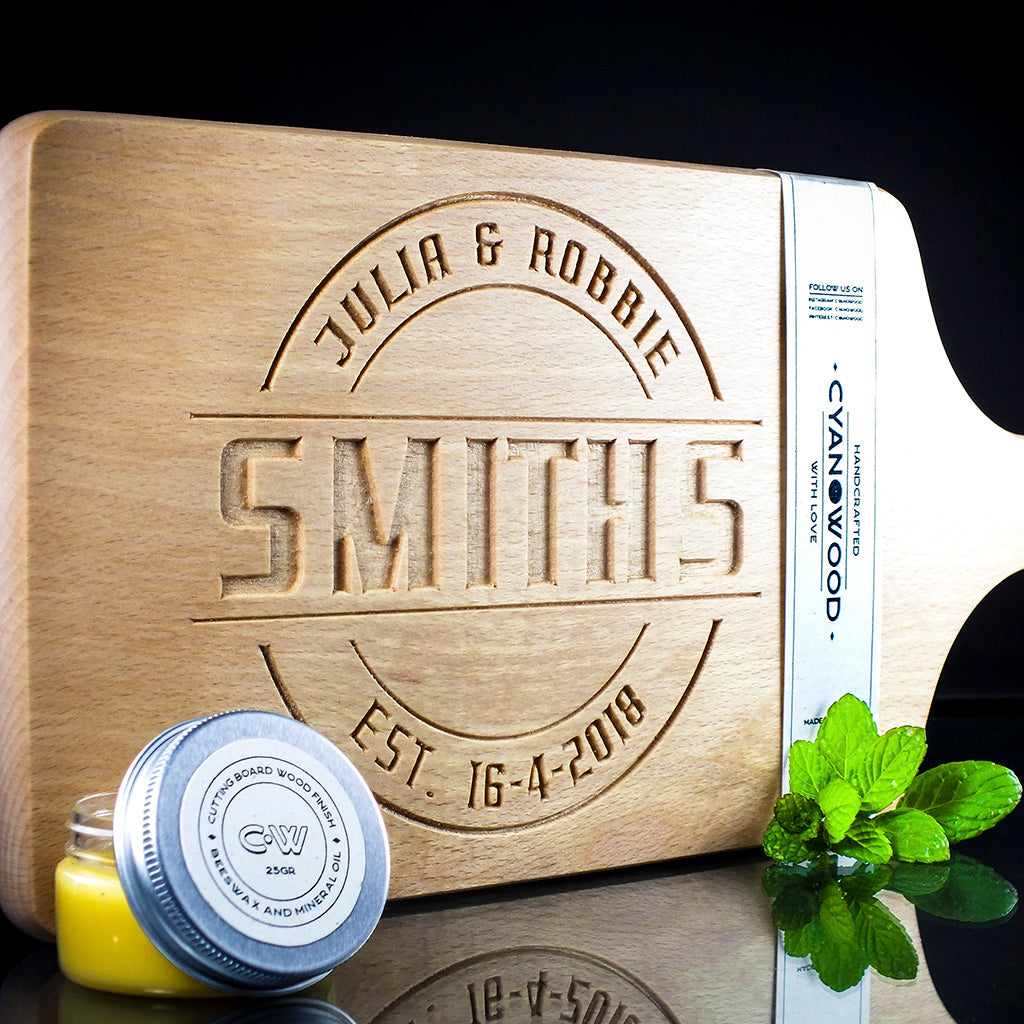 Handmade Personalized Beech Wood Charcuterie Board