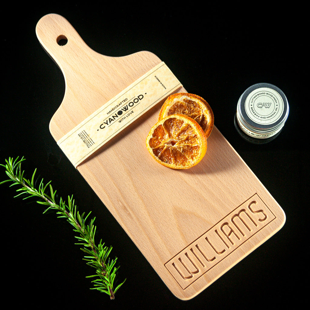 Handmade wooden charcuterie platter with minimal design