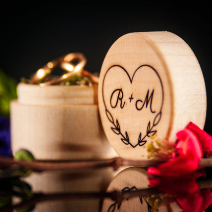 Personalized Heart Design Wooden Jewelry Box for Daughter or Wedding Ring Box