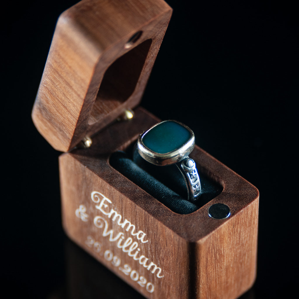 Small Wooden Jewelry Box for Rings