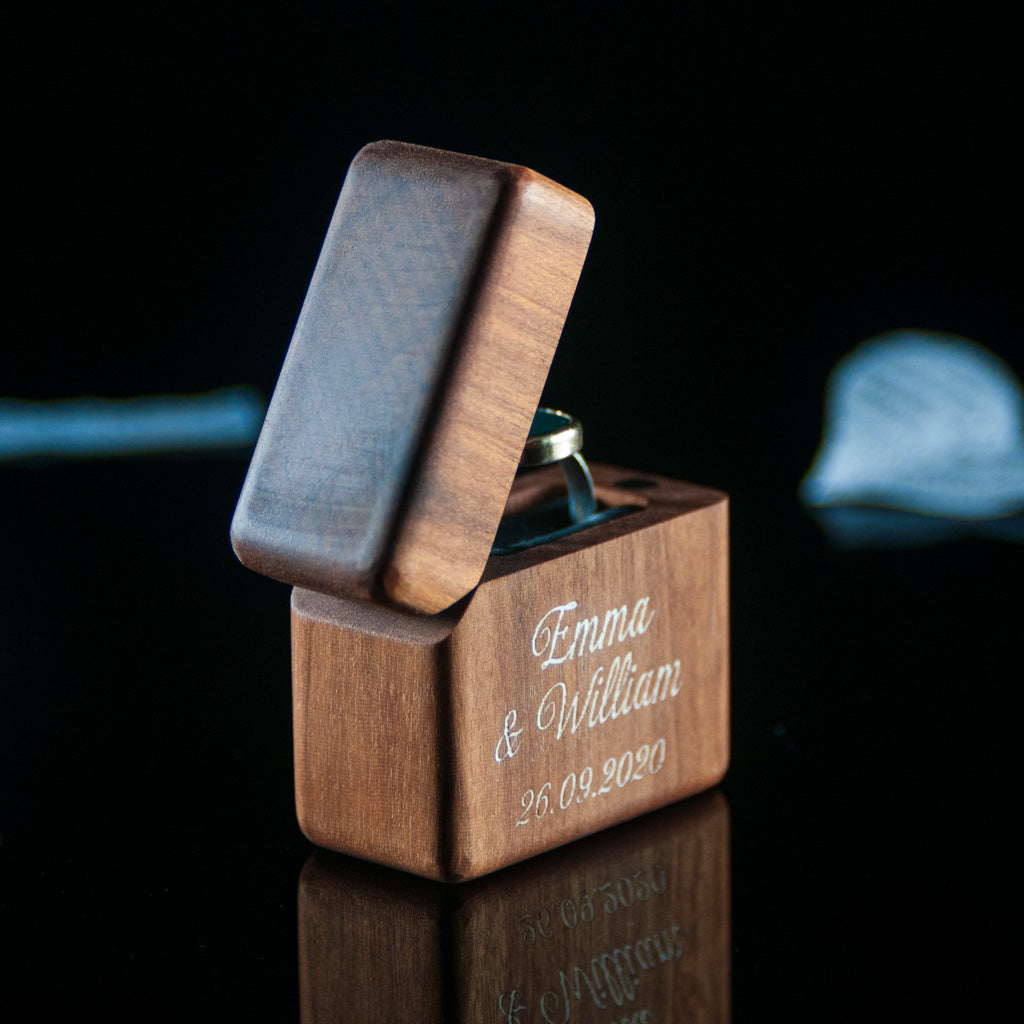 Small Wooden Jewelry Box for Rings