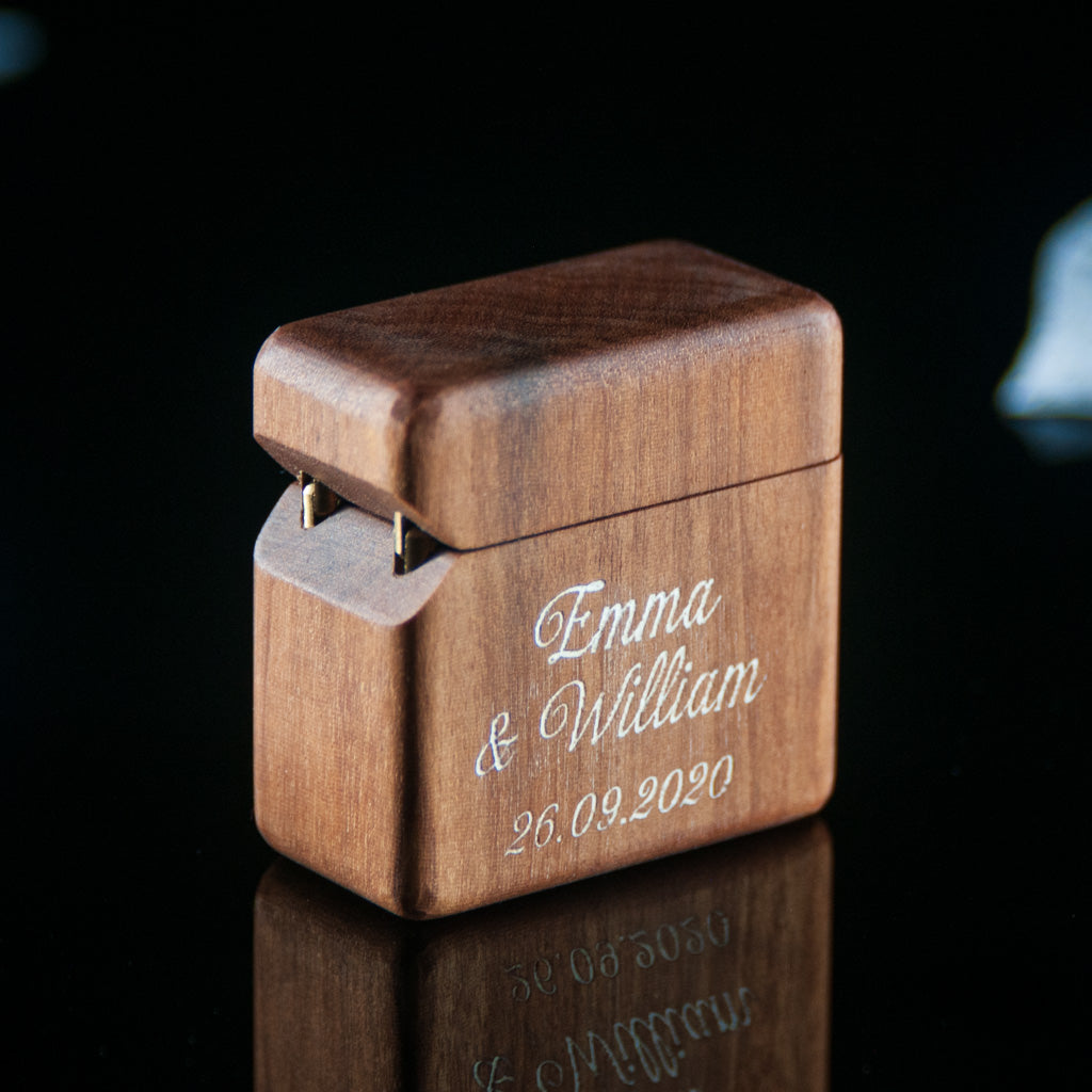 Small Wooden Jewelry Box for Rings