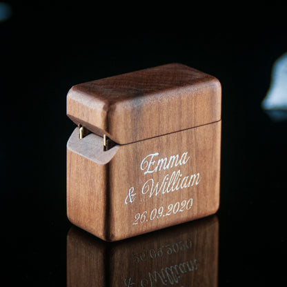 Small Wooden Jewelry Box for Rings