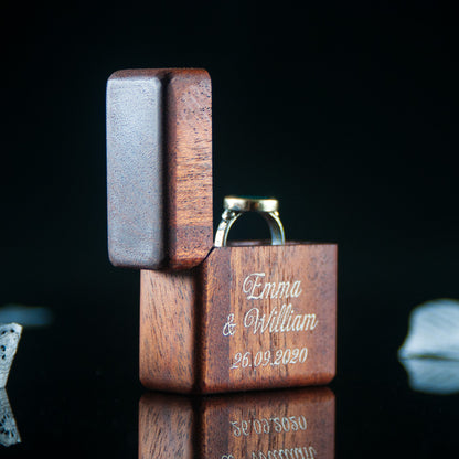 Exotic engraved engagement ring box