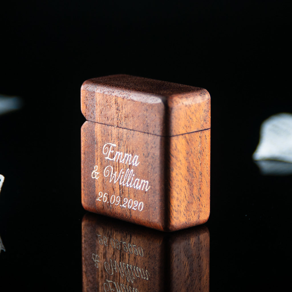 Exotic engraved engagement ring box