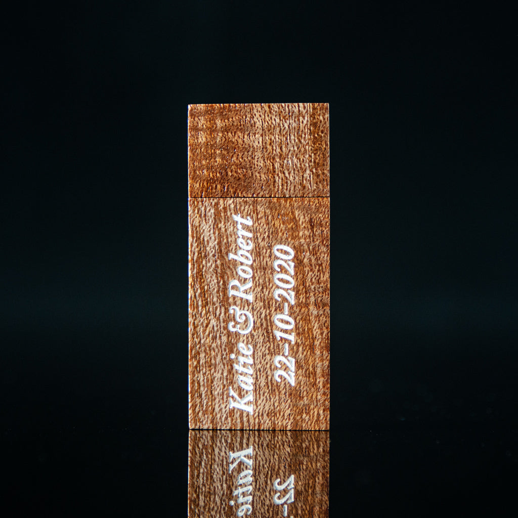 Mahogany Wood Custom Engraved USB Flash Drive