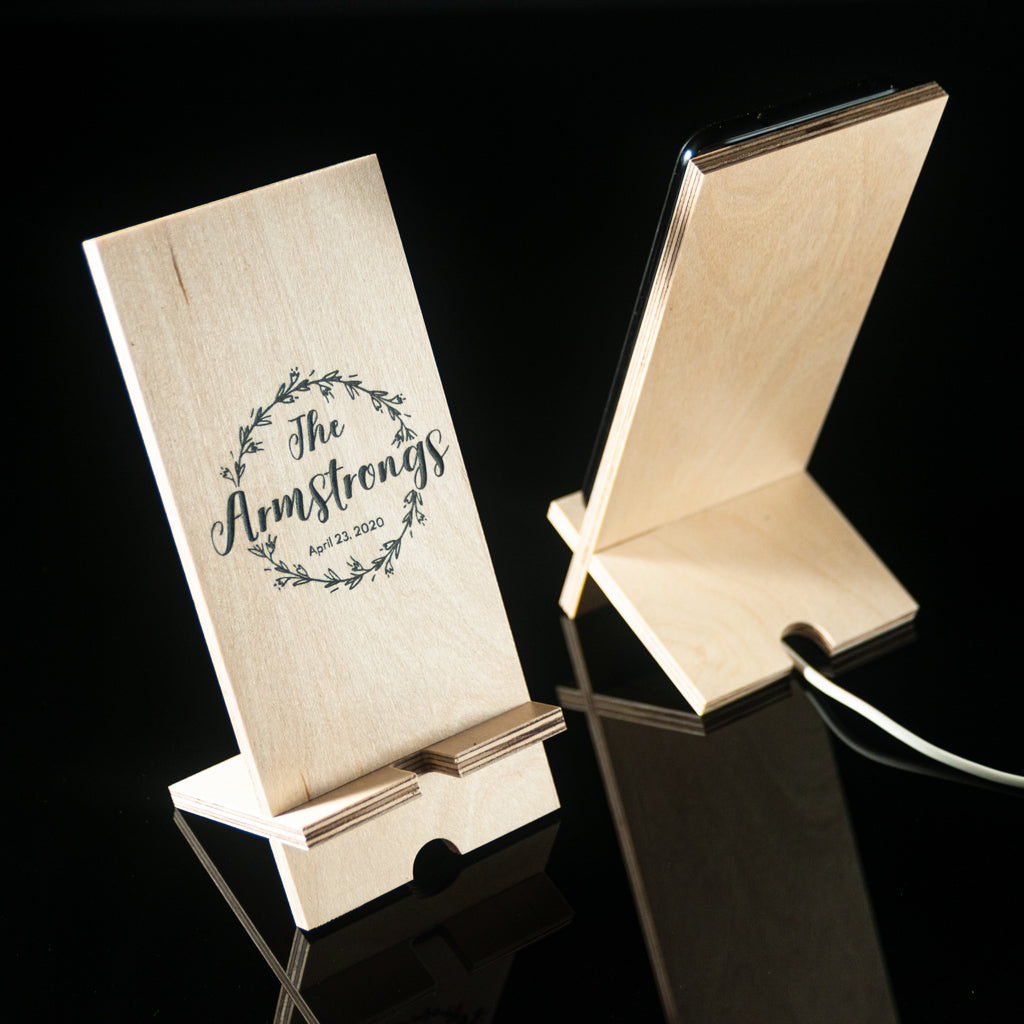 Wooden phone stand