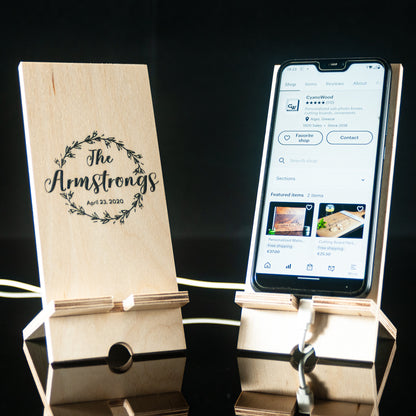Handcrafted phone stand
