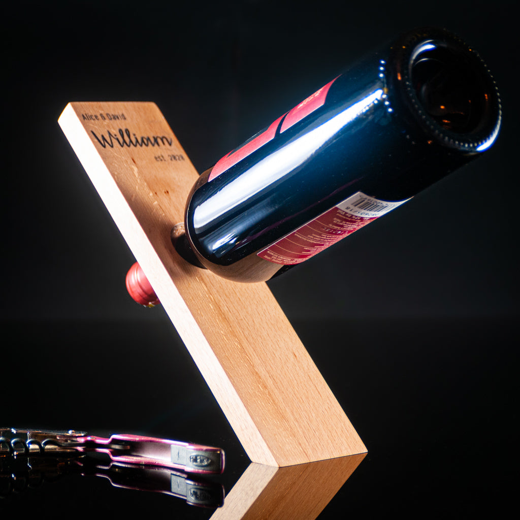 Customized floating tabletop wine rack