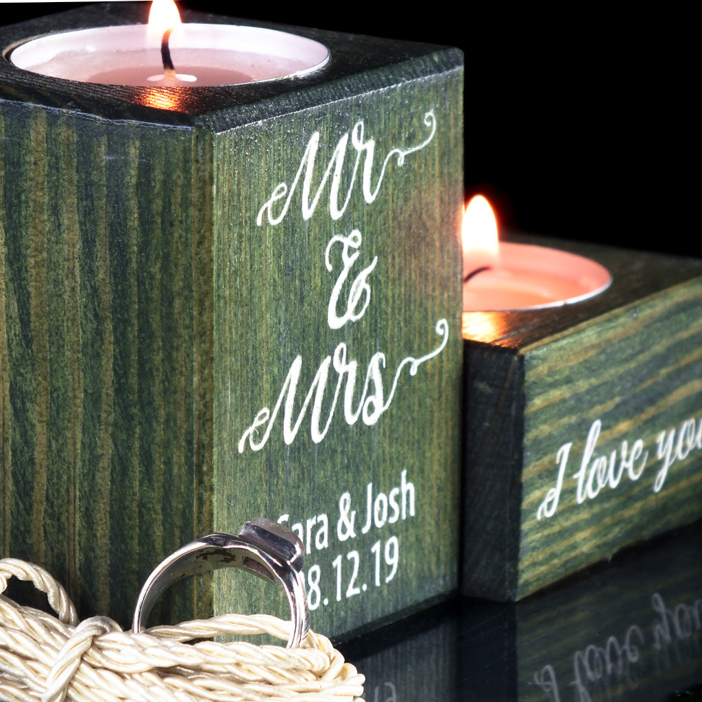 Handcrafted Green Candle Holders