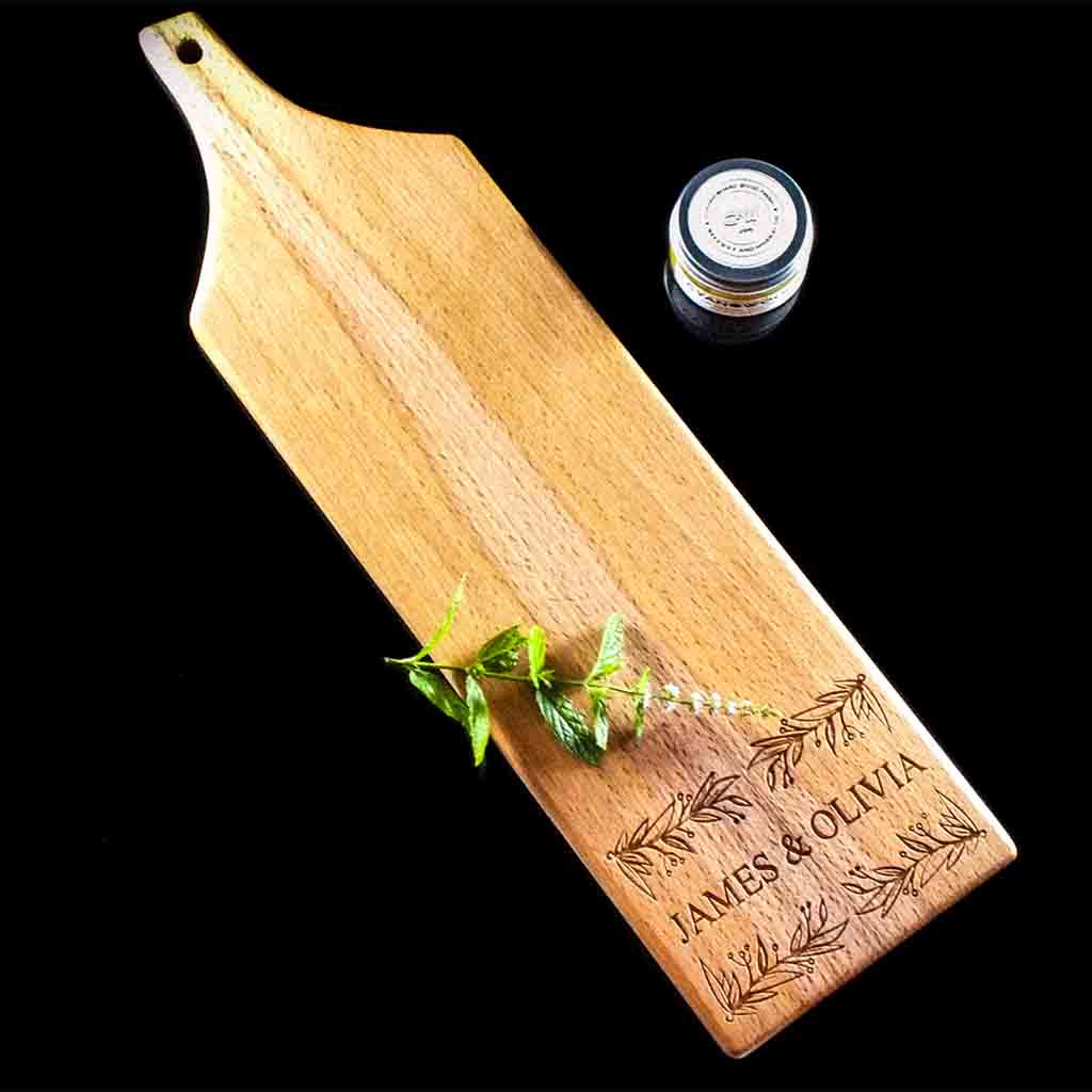 Custom Engraved Charcuterie Board with Handle