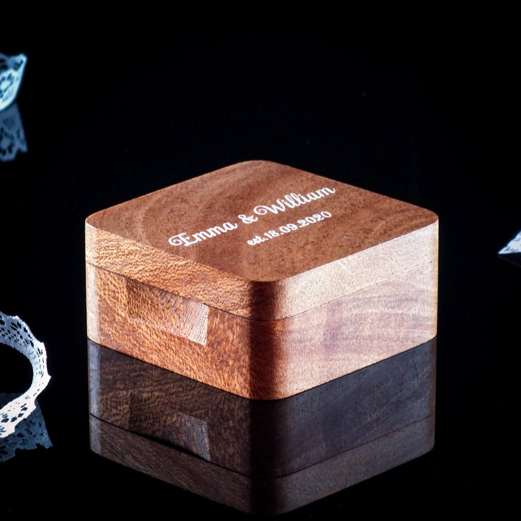 Personalized Mahogany Wooden Jewelry Box
