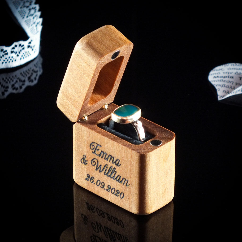 Personalized Engraved Wooden Ring Box