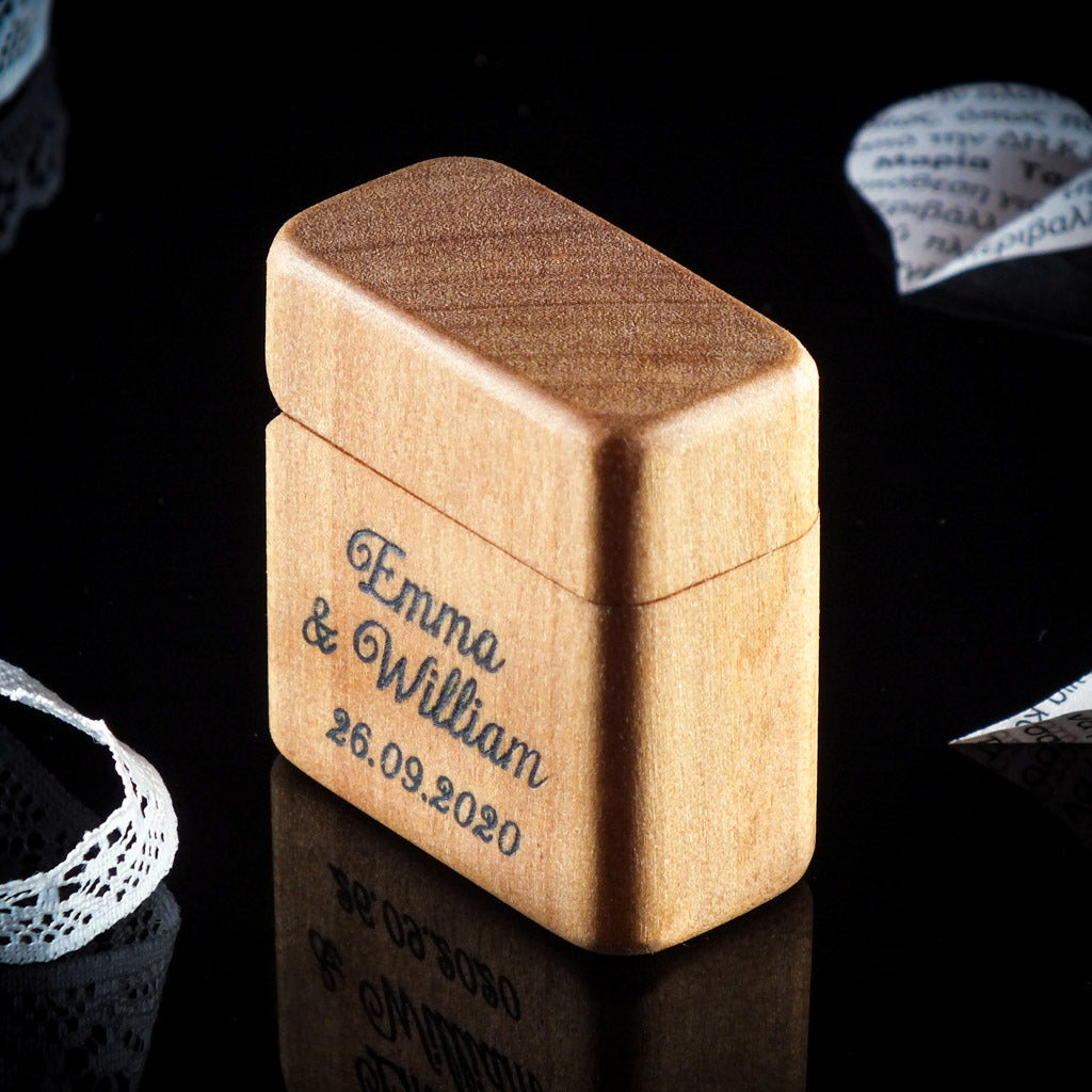 Personalized Engraved Wooden Ring Box