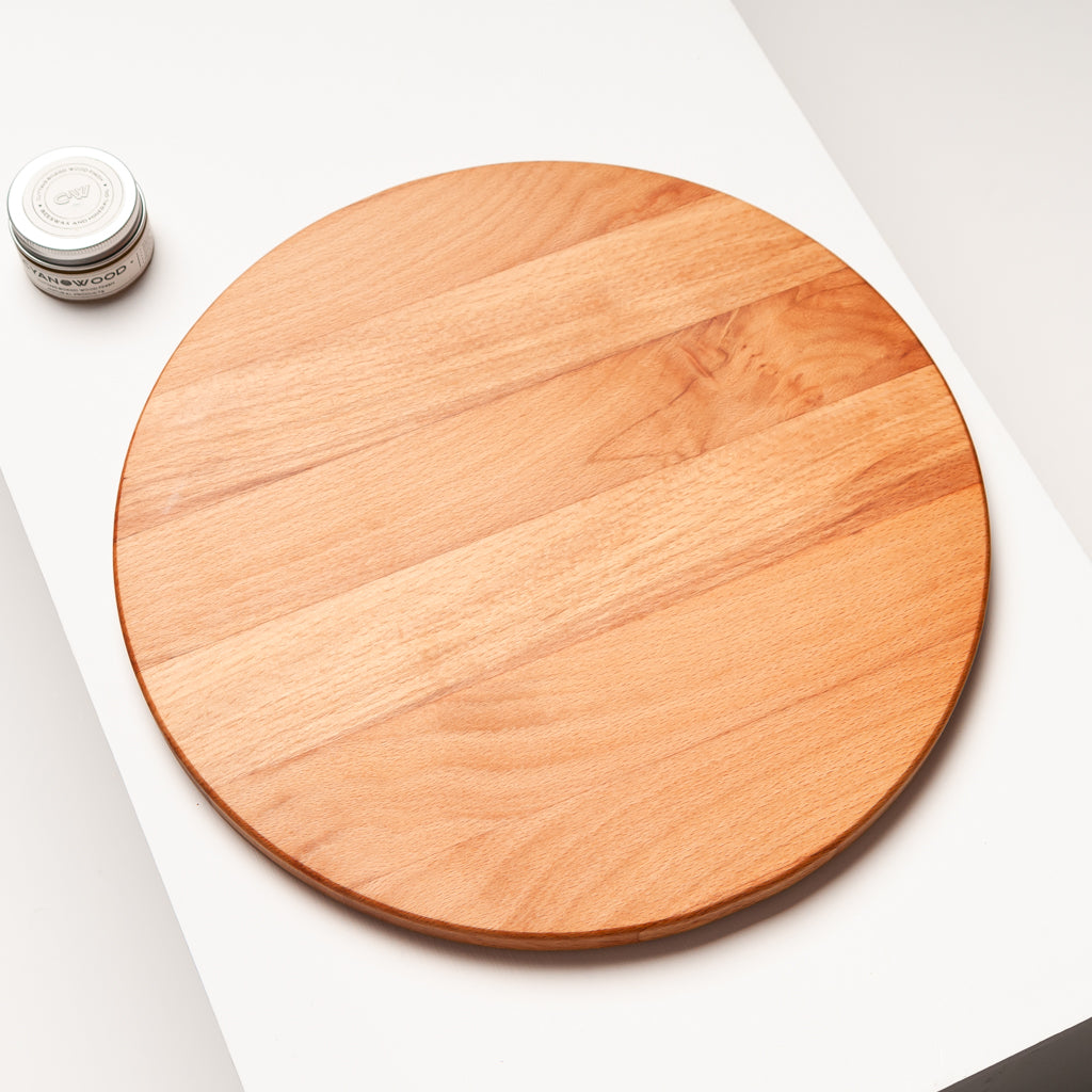  12” Light Solid Wood Round Pizza Cutting Board - Chopping Wood  Pad Beechwood Cutting Board - Round Wooden Board Charcuterie - Mini Small  Breadboard for Kitchen - Bread Cheese Serving Platters: Home & Kitchen